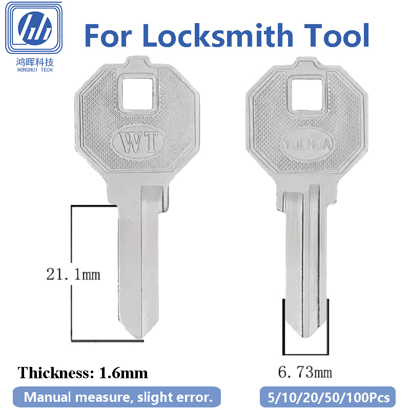 Office Furniture Hardware - 5-100個/ロット WT左側未加工銅製ブランクキーファイル 金属製キャビネットデスクキー 家庭用ドアエントリー 21.1x6.73x1.6mm コピーガジェット