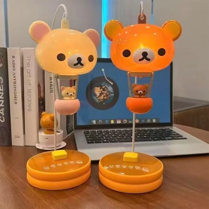 Office Furniture Design - リラックマかわいいクマのテーブルランプデスクトップ睡眠ナイトランプクリエイティブ装飾品家庭用寝室研究デスクトップ装飾
