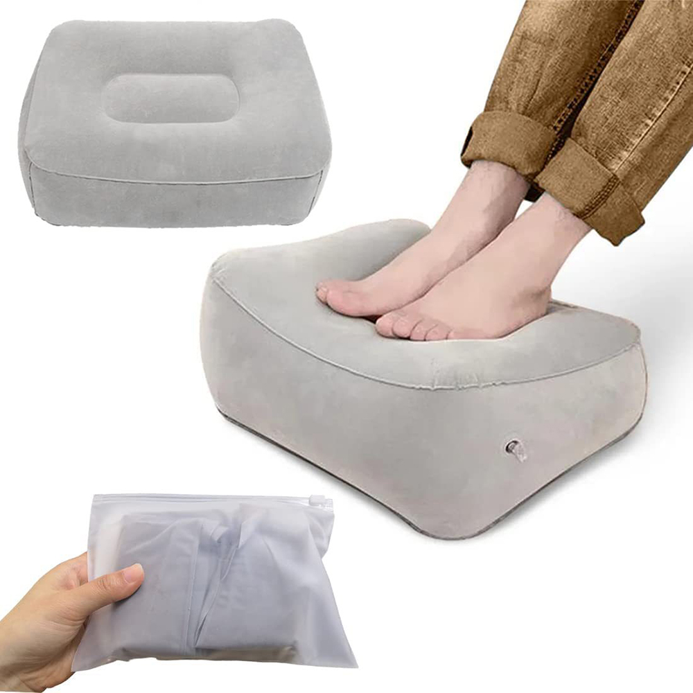 Office Footrest Cushion - インフレータブルソフトフットレスト枕 PVC インフレータブルフットレスト枕クッション航空旅行オフィスホームレッグアップリラックスフィートアルモハダ