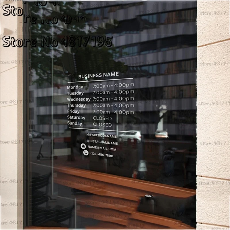 Office Furniture Custom - 窓とドア用のビニールステッカー,オープニング時間,ビジネスロゴ,店舗,レストラン,オフィス,サロン