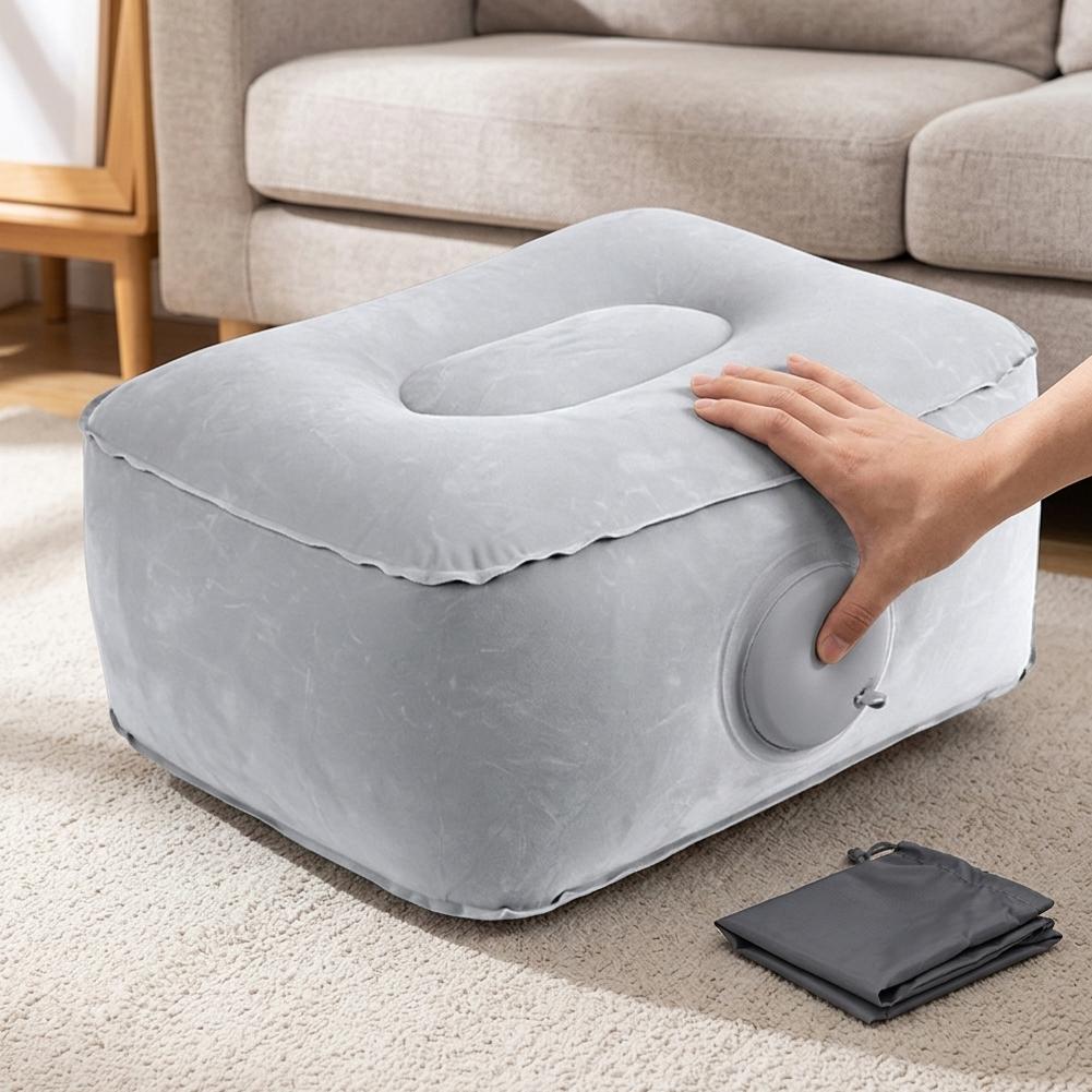 Office Footrest Cushion - プレス式空気注入式エアクッションポータブルフットレストシートパッド（車旅行、キャンプ、屋外コンサート用） ﻿