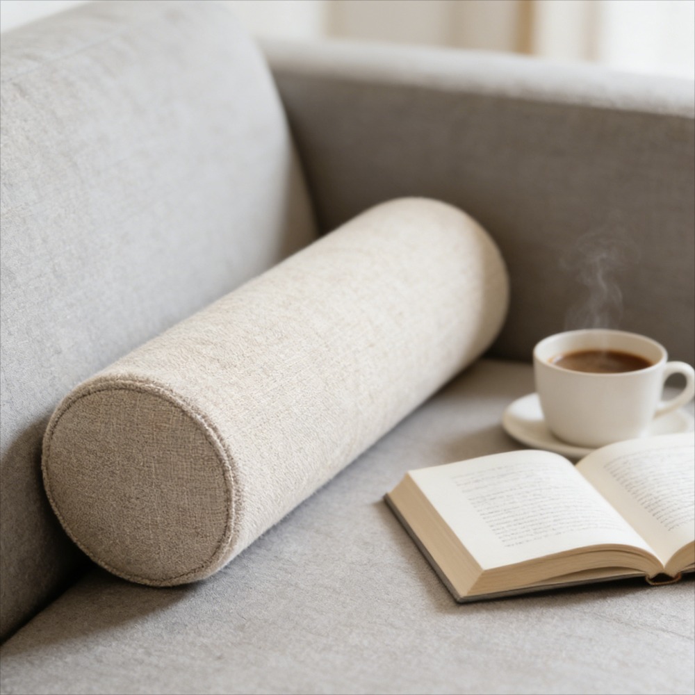 Office Footrest Cushion - オフィスチェア、ソファ、ベッド用の円筒形腰椎サポートクッション、ロングフットレストで快適な座り心地を実現