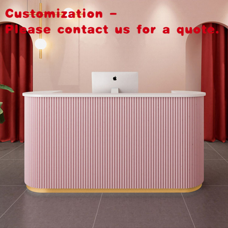 Office Furniture Custom - カスタムメイドのモダンで豪華なMDF製受付デスク、木製オフィス家具、フロントカウンター、スパ、ネイルサロン、オフィス家具