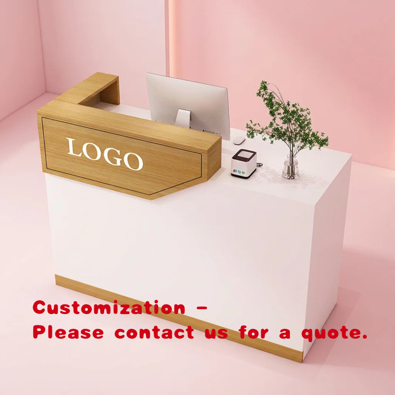Office Furniture Custom - 木製ホテル受付デスク モダンオフィスフロントカウンター サイズ1m カスタム受付テーブル