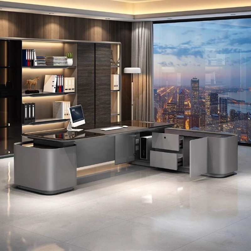 高級漆塗りエグゼクティブデスク、大型モダンオフィス家具、社長 - Office Furniture Custom のレビューと価格
