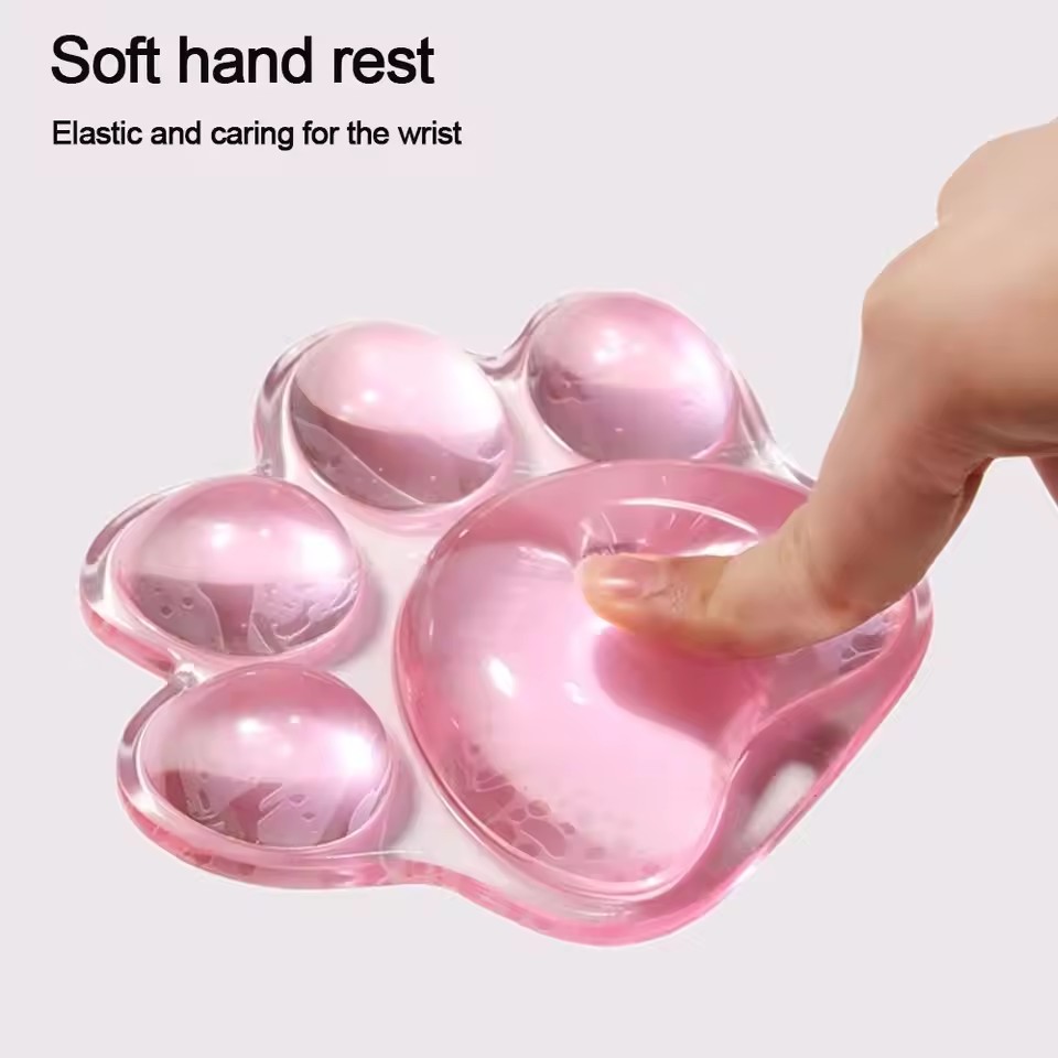 かわいいゲーミングマウスパッドリストレスト透明猫マット足足手 - Office Footrest Cushion のレビューと価格