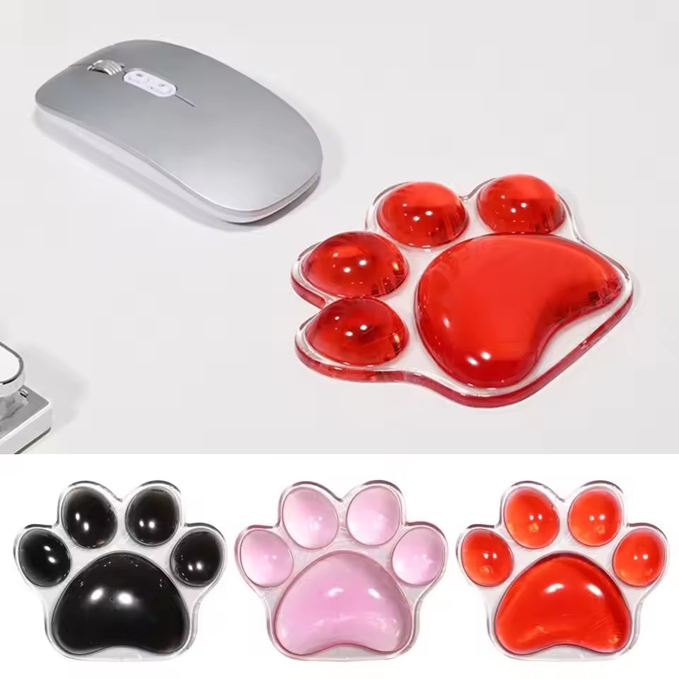 かわいいゲーミングマウスパッドリストレスト透明猫マット足足手 - Office Footrest Cushion のレビューと価格