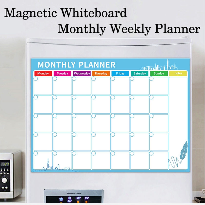 磁気ウィークリーマンスリープランナーカレンダーテーブルドライ - Magnetic Whiteboard Calendar のレビューと価格