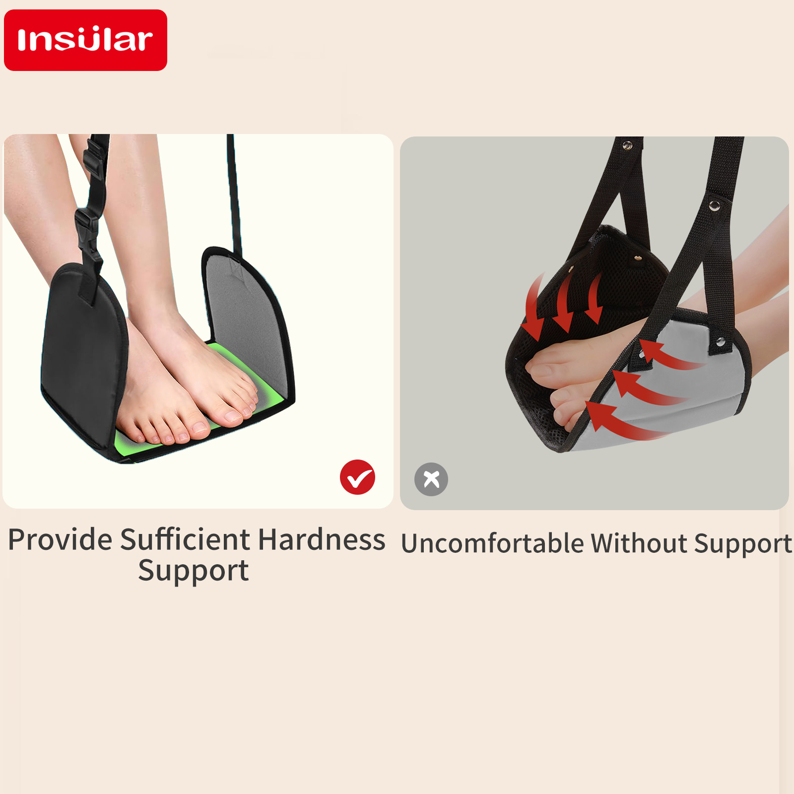 子供用旅行フットハンモック オフィスレジャー用吊り下げフット - Office Footrest Cushion のレビューと価格
