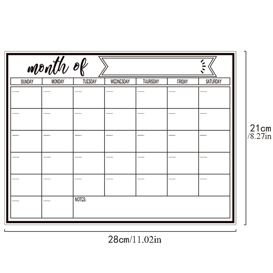 冷蔵庫用磁気ホワイトボードステッカー、週間・月間プランナーカ - Magnetic Whiteboard Calendar のレビューと価格