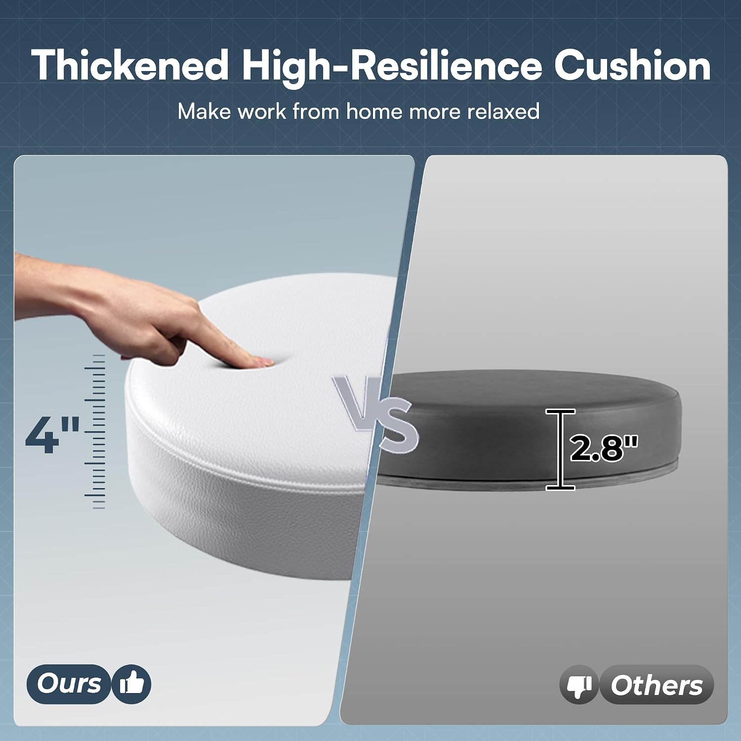 SUPERJARE 背もたれ付き製図椅子、調節可能なフットレ - Office Footrest Cushion のレビューと価格