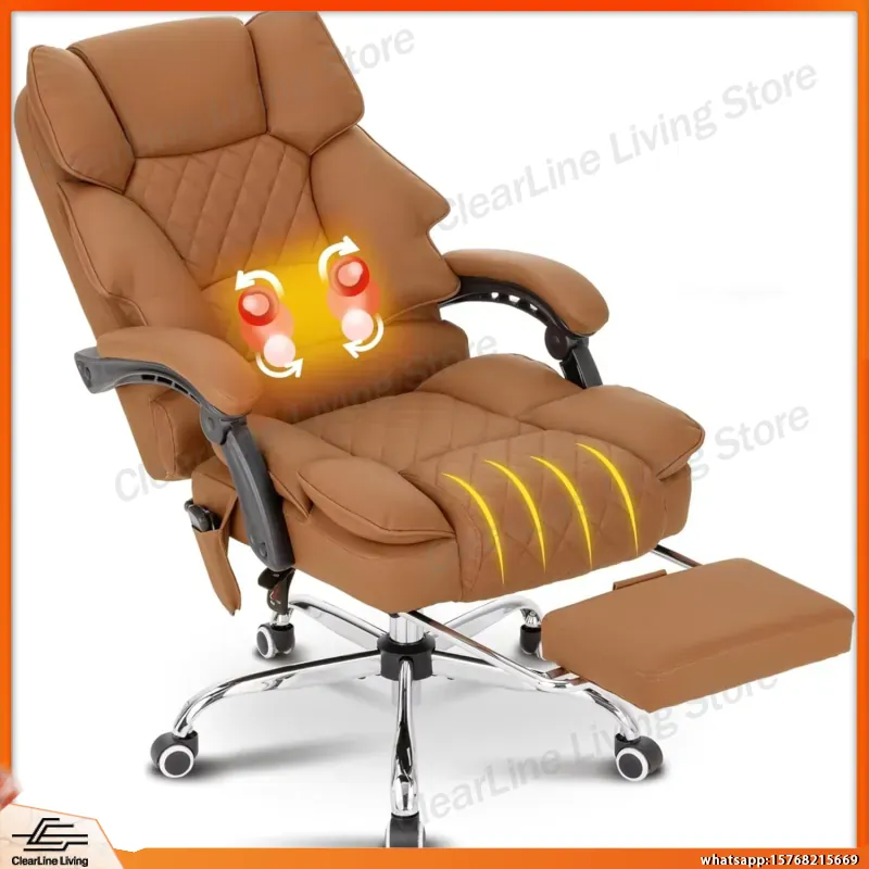 加熱機能付きマッサージオフィスチェア、90〜135度リクライ - Office Footrest Cushion のレビューと価格