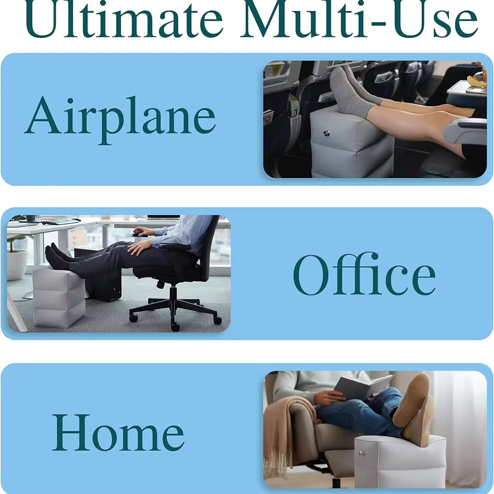 ポータブルインフレータブルトラベルフットレストピロー - 調 - Office Footrest Cushion のレビューと価格