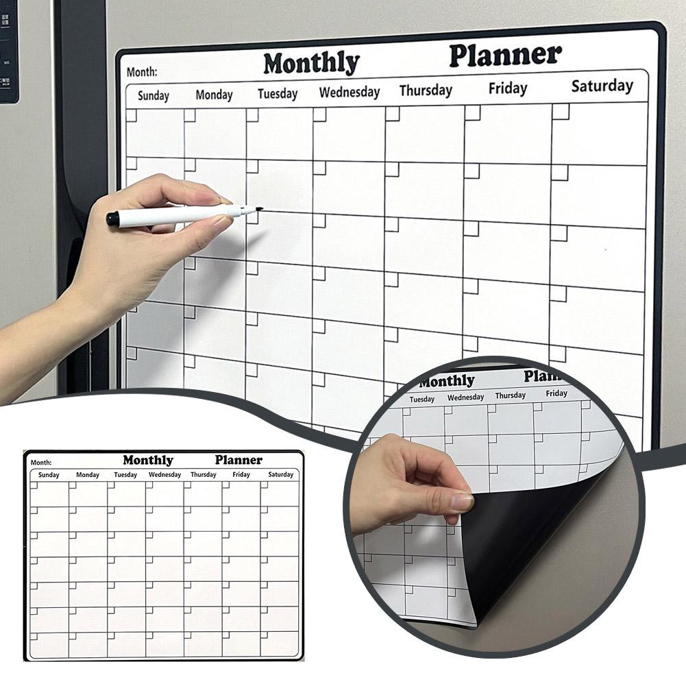 スタイリッシュな磁気ドライイレースカレンダーホワイトボード磁 - Magnetic Whiteboard Calendar のレビューと価格