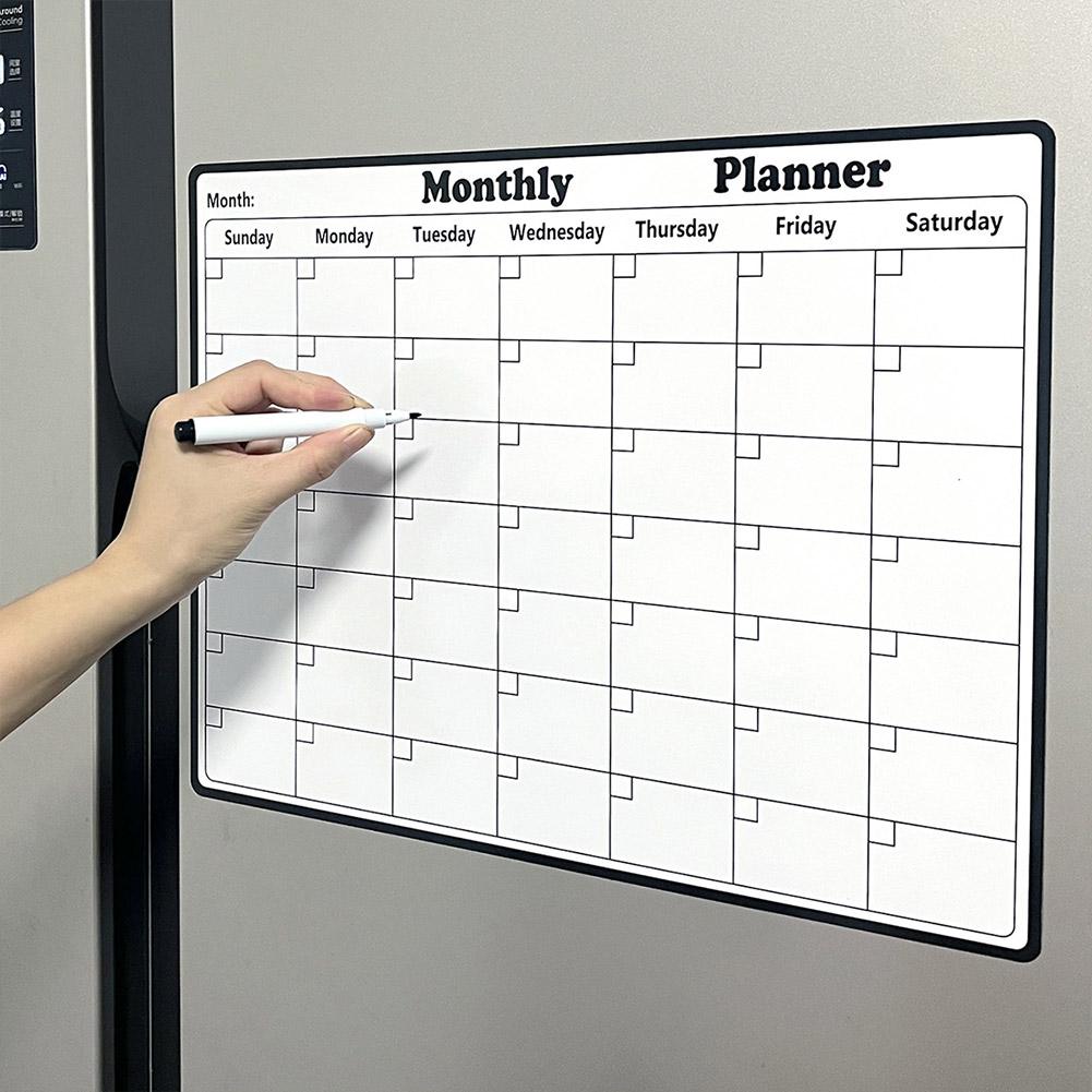 スタイリッシュな磁気ドライイレースカレンダーホワイトボード磁 - Magnetic Whiteboard Calendar のレビューと価格