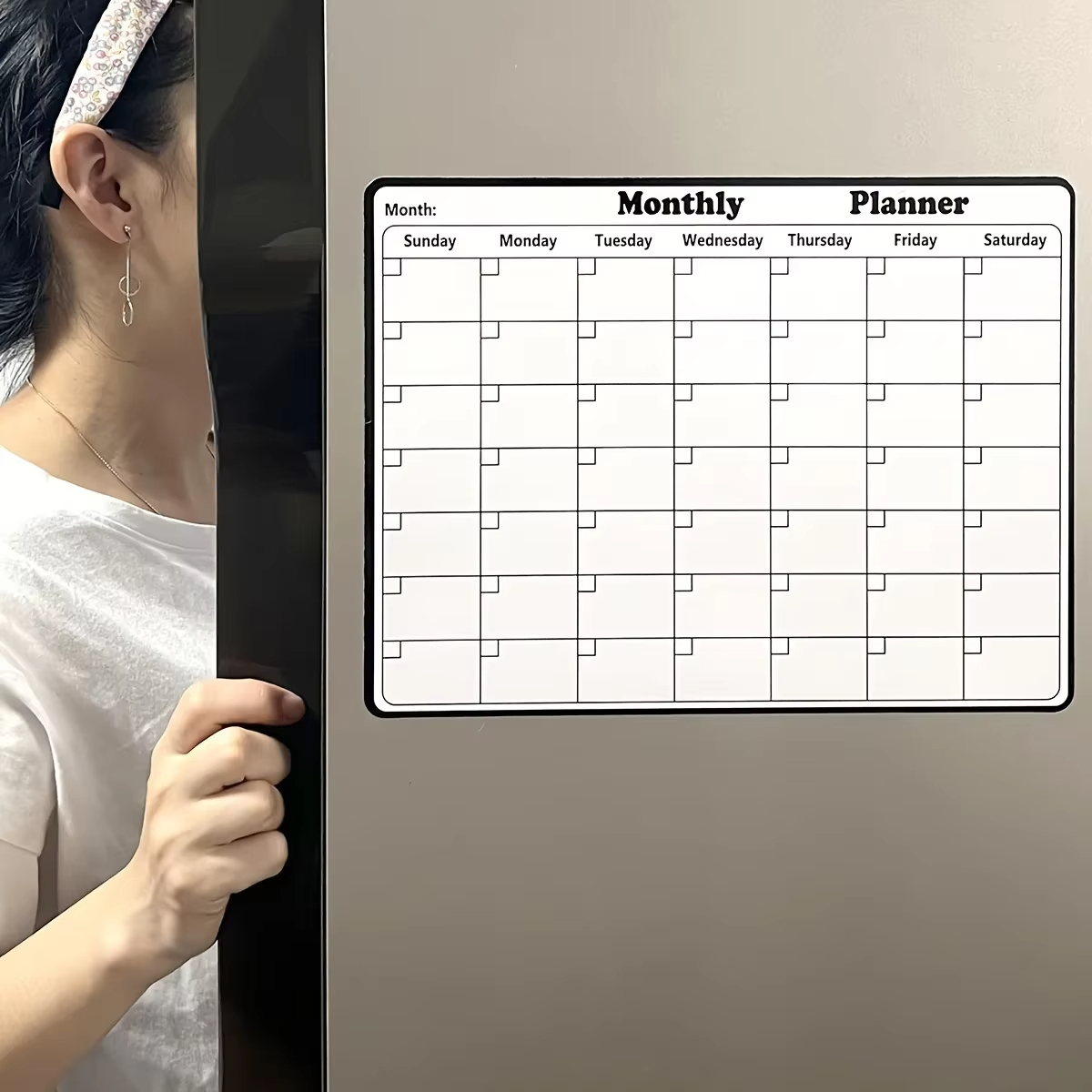 1パック再利用可能な磁気冷蔵庫マンスリープランナードライイレ - Magnetic Whiteboard Calendar のレビューと価格