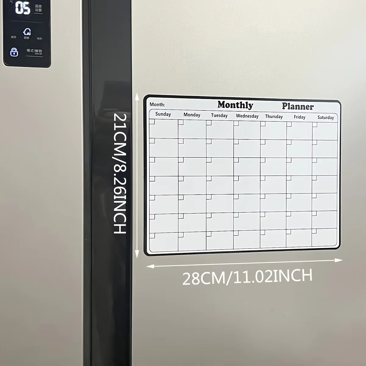 1パック再利用可能な磁気冷蔵庫マンスリープランナードライイレ - Magnetic Whiteboard Calendar のレビューと価格