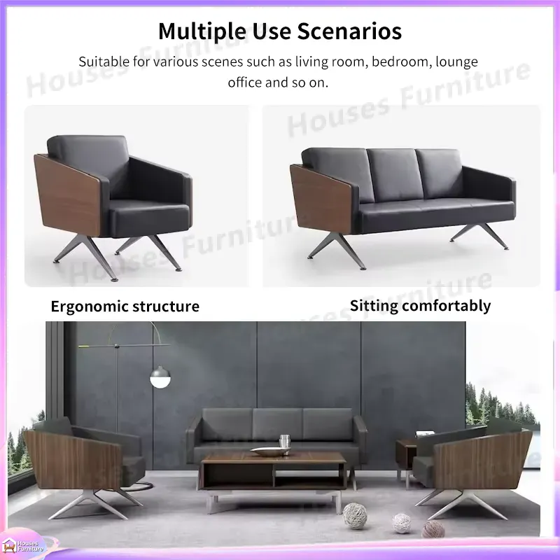 モダンな3人掛けオフィスソファ、革製待合室家具、商談用カウチ - Office Furniture Custom のレビューと価格