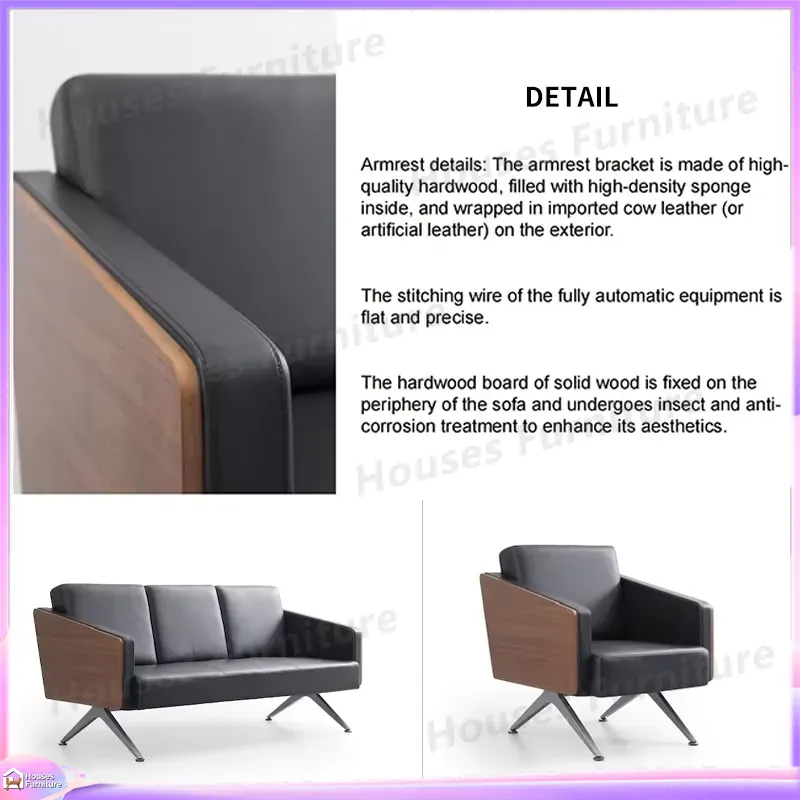 モダンな3人掛けオフィスソファ、革製待合室家具、商談用カウチ - Office Furniture Custom のレビューと価格