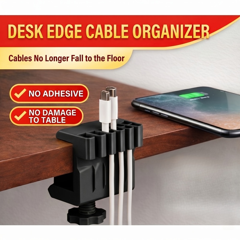 3つのデスクトップケーブルマネージャークリップ、USB充電器 - Office Furniture Design のレビューと価格