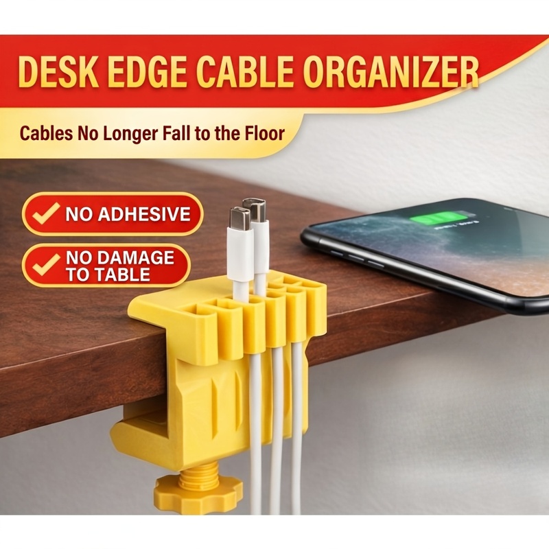 3つのデスクトップケーブルマネージャークリップ、USB充電器 - Office Furniture Design のレビューと価格