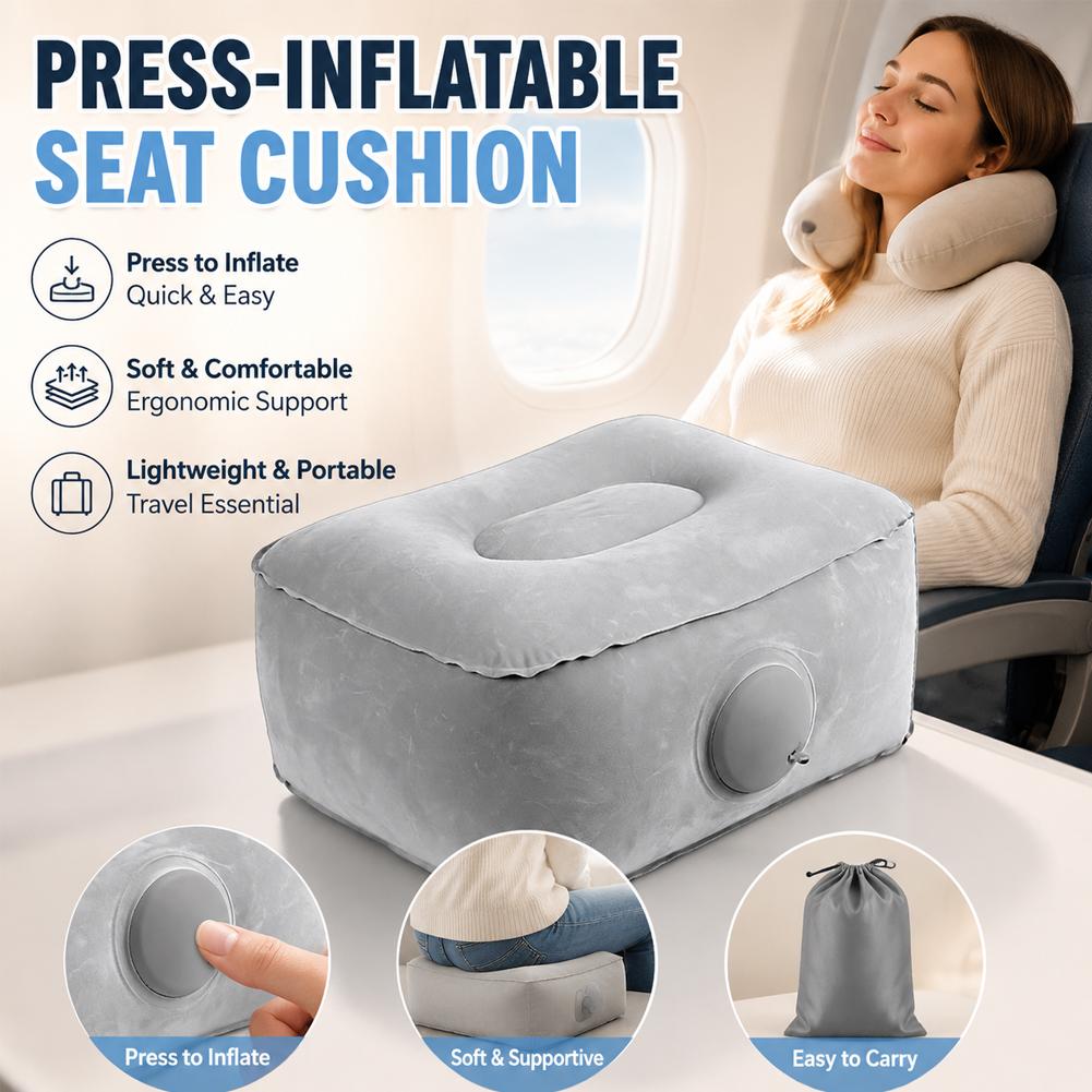 プレス式空気注入式エアクッションポータブルフットレストシート - Office Footrest Cushion のレビューと価格