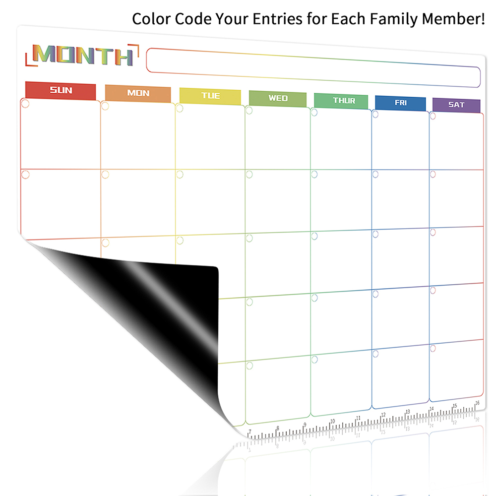 磁気ドライイレースボード 再利用可能な冷蔵庫マグネットボード - Magnetic Whiteboard Calendar のレビューと価格