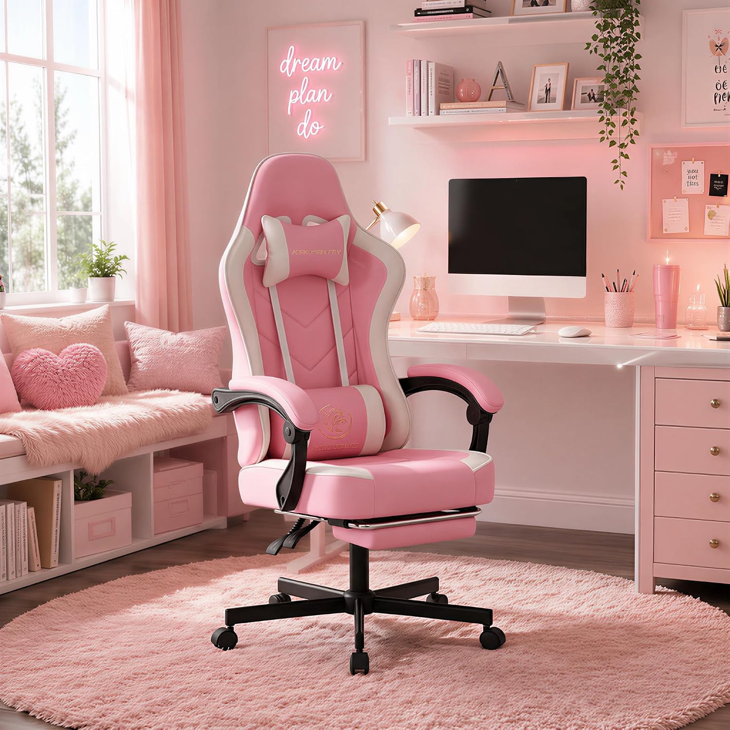 人間工学に基づいたハイバックゲーミングチェア、フットレスト、 - Office Footrest Cushion のレビューと価格