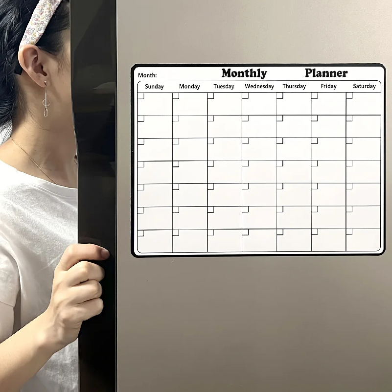 マグネット式冷蔵庫用ドライイレースカレンダー 月間プランナー - Magnetic Whiteboard Calendar のレビューと価格