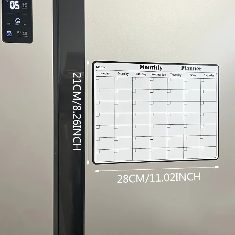 マグネット式冷蔵庫用ドライイレースカレンダー 月間プランナー - Magnetic Whiteboard Calendar のレビューと価格