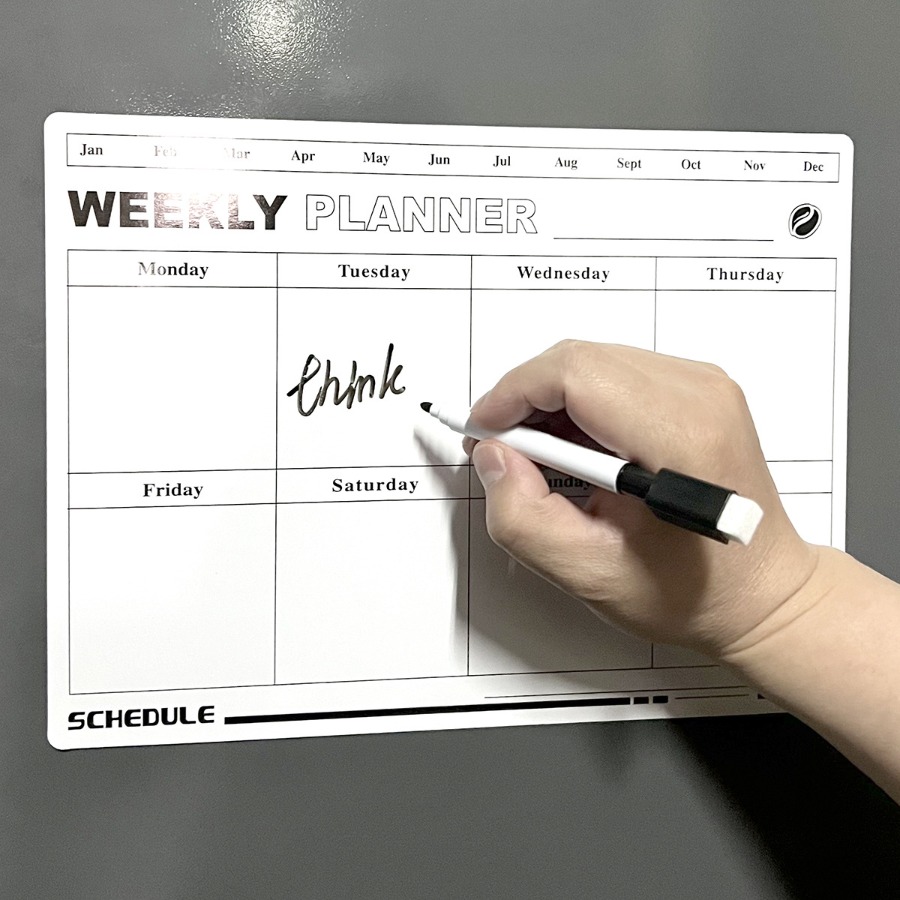 消去可能な週間計画スケジュールカレンダー軟磁性冷蔵庫ステッカ - Magnetic Whiteboard Calendar のレビューと価格
