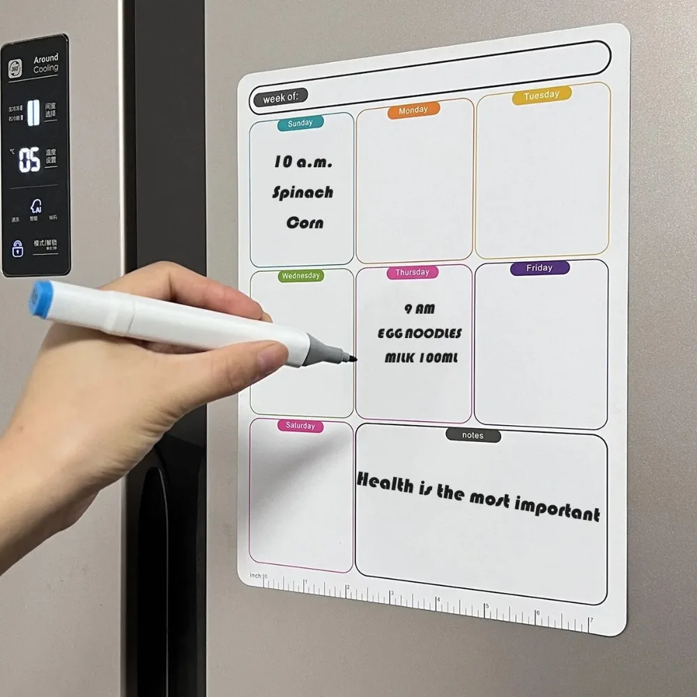 消せる週間計画スケジュールカレンダー ソフトマグネット冷蔵庫 - Magnetic Whiteboard Calendar のレビューと価格