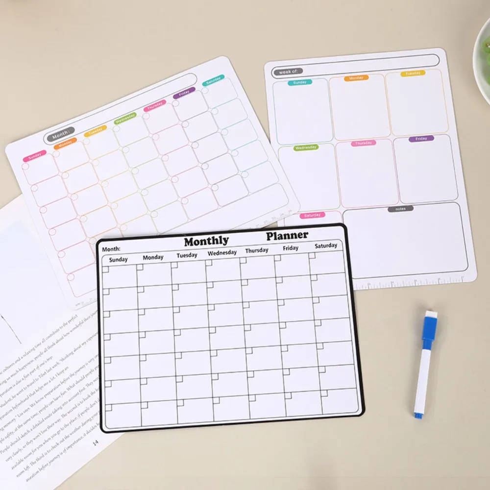 消せる週間計画スケジュールカレンダー ソフトマグネット冷蔵庫 - Magnetic Whiteboard Calendar のレビューと価格