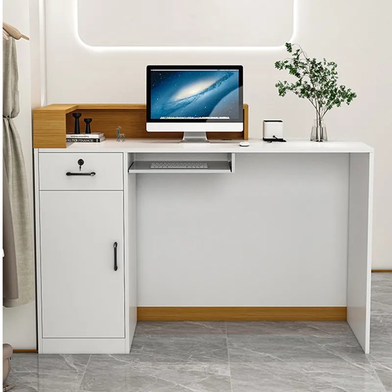 木製ホテル受付デスク モダンオフィスフロントカウンター サイ - Office Furniture Custom のレビューと価格