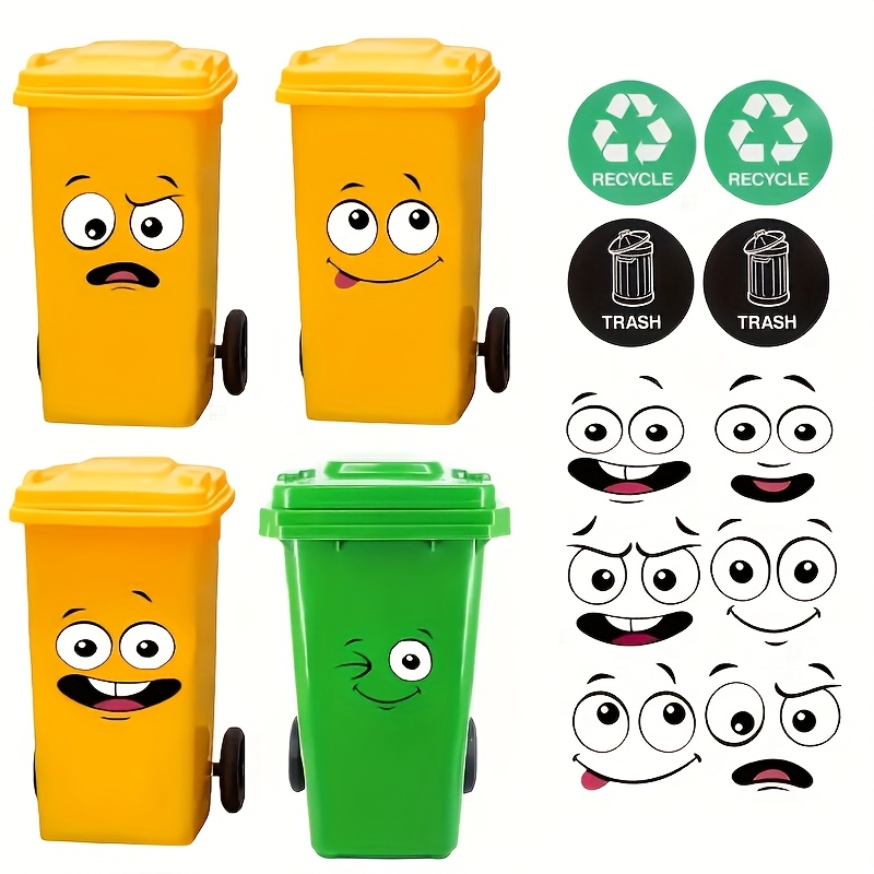 ゴミ箱ステッカー 4枚入り リサイクルビン表現デカール ゴミ - Office Furniture Recycling のレビューと価格