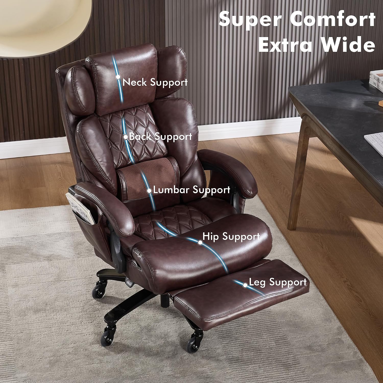 大型＆背の高い方向け人間工学に基づいたオフィスチェア、フット - Office Footrest Cushion のレビューと価格